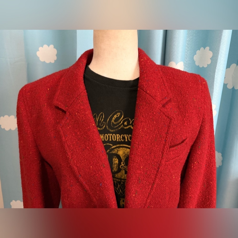 Vintage Rainbow speckled red blazer. 8P